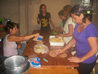 Preparo do almoço na cozinha