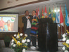 Pr. Fernando Martins e Miss. Josinaldo Cavalcante apresentando os trabalhos em Burkina Faso