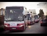 Os ônibus que transportaram mais de 150 caravanistas